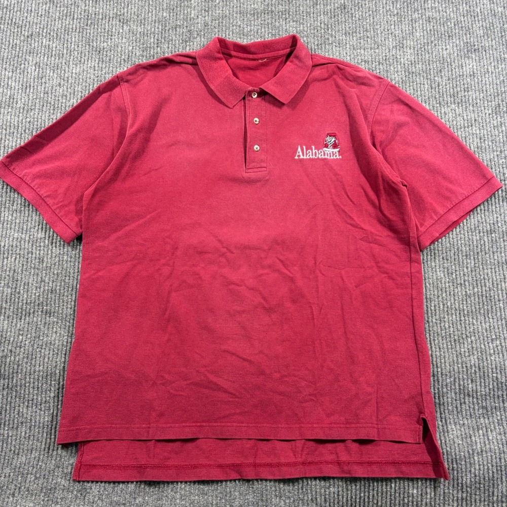 Vintage Alabama Crimson Tide Shirt Men's XL Short Sleeve Polo 90s Grandpa Frat